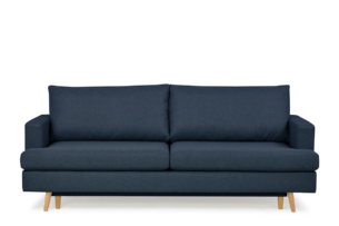 NEBU, https://konsimo.de/kollektion/nebu/ Dreisitziges Sofa mit Holzfüßen in Navy Blau marineblau - Foto