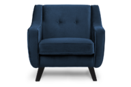 Skandinavischer Velourssessel navy blau