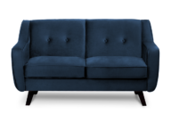 Skandinavisches 2-Sitzer-Sofa Velours navy blau