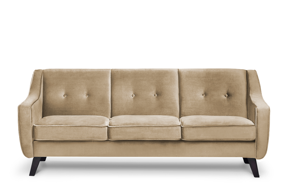 TERSO Scandinavian Sofa 3-Sitzer Sofa Velours Beige dunkelbeige - Foto 0