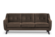 Scandinavian Sofa 3-Sitzer Sofa Velours Braun
