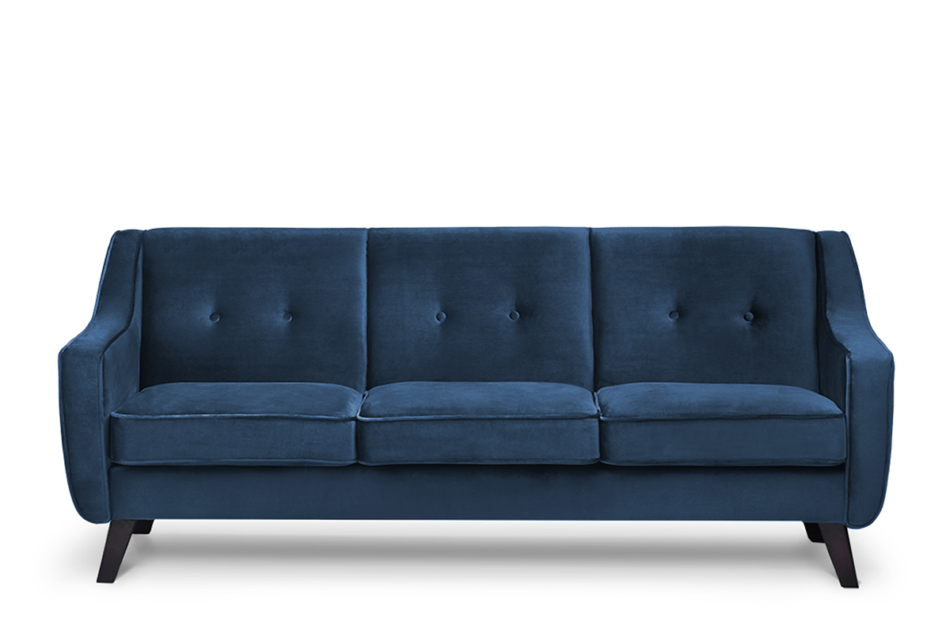 TERSO Scandinavian Sofa 3-Sitzer Sofa Velours Navy Blau marineblau - Foto 0