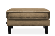 Skandinavischer Velours-Pouffe beige