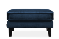 Skandinavischer Velours-Pouffe marineblau