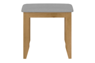 Holzhocker mit gepolstertem Sitz Eiche natur / grau