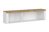 Hängendes Bücherregal für das Wohnzimmer weiß / Eiche