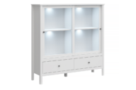 Elegante Vitrine mit Schiebetüren weiß