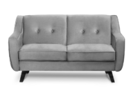Skandinavisches 2-Sitzer-Sofa Velours hellgrau