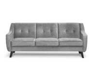 Scandinavian Sofa 3-Sitzer Sofa Velours Hellgrau