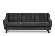 Scandinavian Sofa 3-Sitzer Sofa Velours Graphit