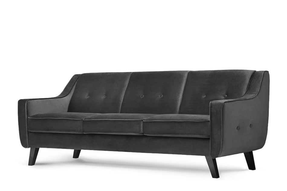 TERSO Scandinavian Sofa 3-Sitzer Sofa Velours Graphit graphit - Foto 1