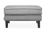 Skandinavischer Velours-Pouffe hellgrau
