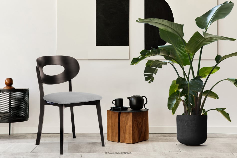 TANER Vintage Stuhl wenge grau 2tlg. grau/wenge - Foto 1