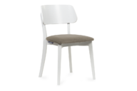 Moderner weißer Holzstuhl beige
