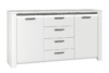 BRUGIA Schubladenkommode mit schwarzen Griffen weiß/grau - Foto 1