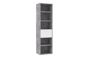 CANMORE, https://konsimo.de/kollektion/canmore/ Schmales Bücherregal für das Wohnzimmer grau/weiß - Foto