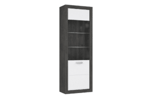 LENNOX NEW, https://konsimo.de/kollektion/lennox-new/ Stilvoller Schrank für das Wohnzimmer dunkelgrau/weiß - Foto