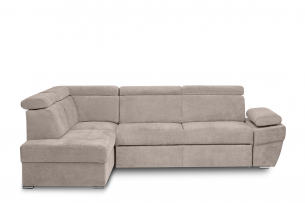 RATLO, https://konsimo.de/kollektion/ratlo/ Ausklappbares Ecksofa mit Bettzeugcontainer beige links beige - Foto