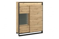 Doppelter Loft-Bücherschrank mit Vitrine