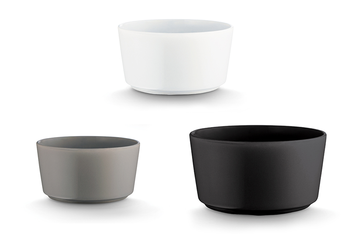 Set von Suppenschüsseln Basic Schwarz / Weiß / Grau