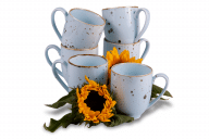 Set von großen Bechern polnisches Porzellan Cottage Sky für 6 Personen