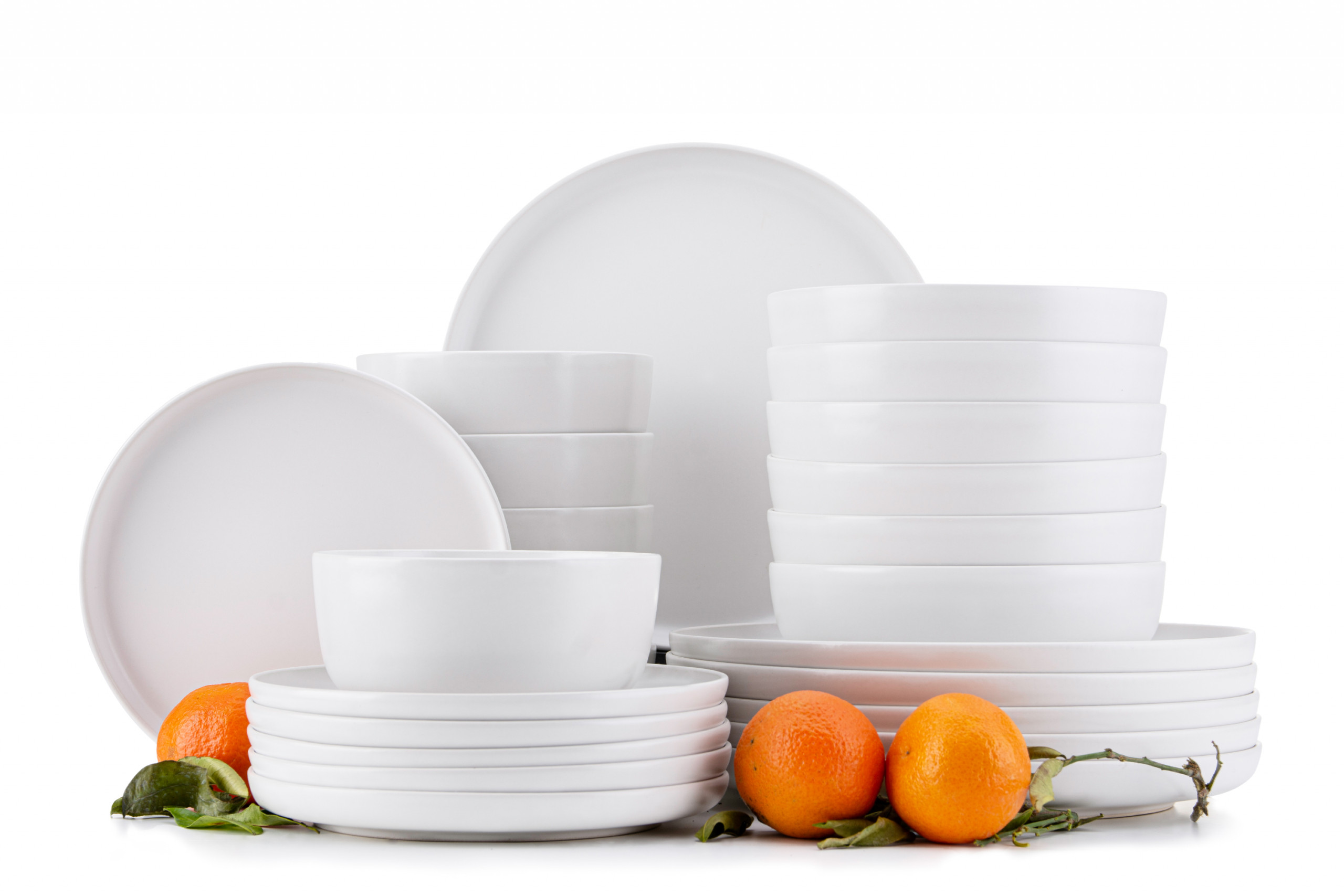 Modernes Tafelservice 6-Personen-Set 24-teilig weiß