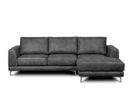 Modernes Ecksofa mit Schlaffunktion auf Beinen dunkelgrau