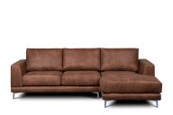 Modernes Ecksofa mit Schlaffunktion auf Beinen braun