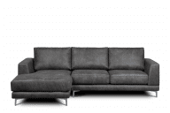 Modernes Ecksofa mit Schlaffunktion auf Beinen dunkelgrau