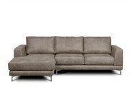 Modernes Ecksofa mit Schlaffunktion auf Beinen beige