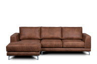 Modernes Ecksofa mit Schlaffunktion auf Beinen braun