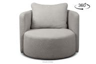 Drehbarer Sessel aus Boucle hellgrauer