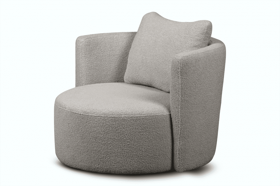 RAGGI Drehbarer Sessel aus Boucle hellgrauer hellgrau - Foto 8