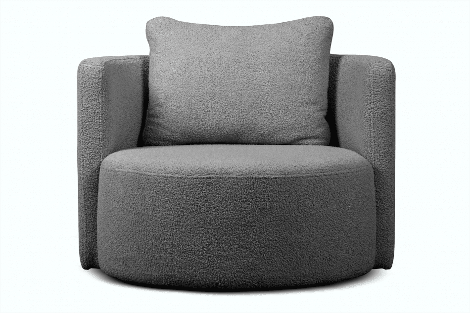 RAGGI Drehbarer Sessel aus Boucle dunkelgrauer dunkelgrau - Foto 9