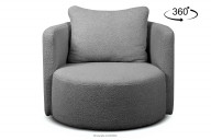 Drehbarer Sessel aus Boucle dunkelgrauer