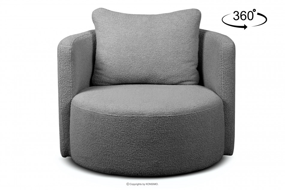 RAGGI Drehbarer Sessel aus Boucle dunkelgrauer dunkelgrau - Foto 0
