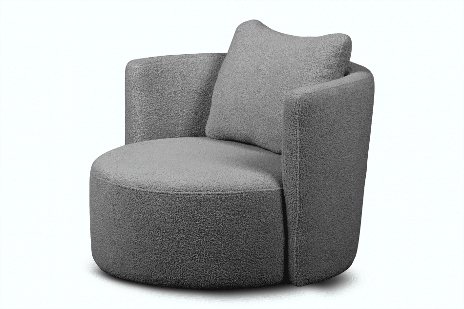 RAGGI Drehbarer Sessel aus Boucle dunkelgrauer dunkelgrau - Foto 8