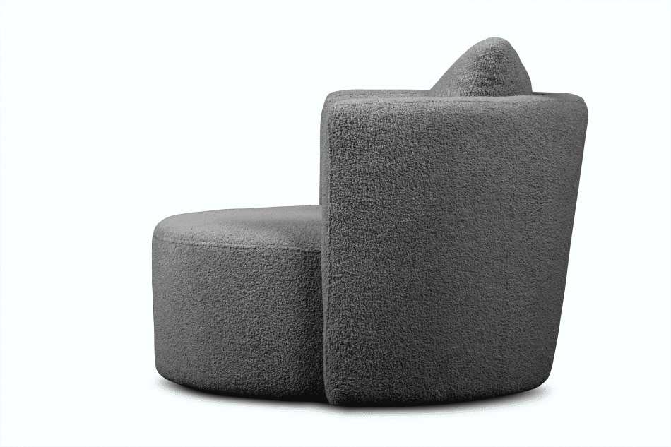 RAGGI Drehbarer Sessel aus Boucle dunkelgrauer dunkelgrau - Foto 7