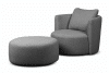 RAGGI Drehbarer Sessel aus Boucle dunkelgrauer dunkelgrau - Foto 6