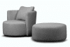 RAGGI Drehbarer Sessel aus Boucle dunkelgrauer dunkelgrau - Foto 5
