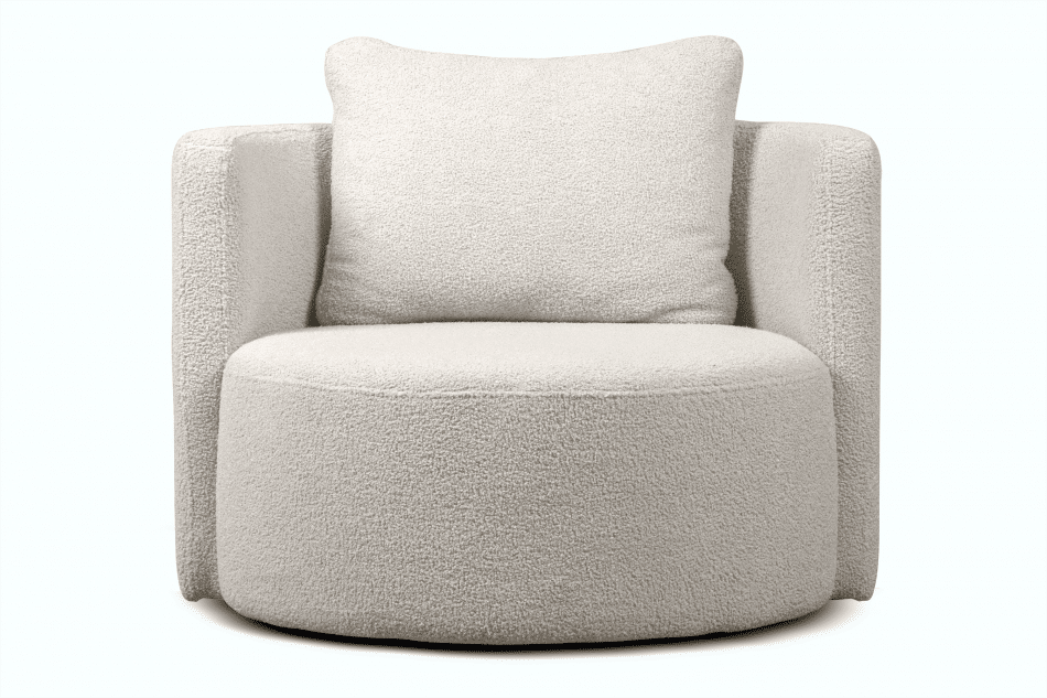 RAGGI Drehbarer Sessel aus Boucle cremefarbener creme - Foto 9