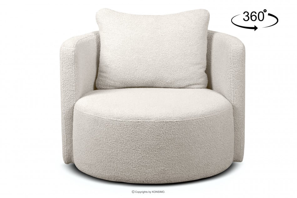 RAGGI Drehbarer Sessel aus Boucle cremefarbener creme - Foto 0