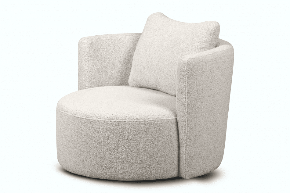 RAGGI Drehbarer Sessel aus Boucle cremefarbener creme - Foto 8