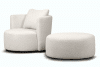 RAGGI Drehbarer Sessel aus Boucle cremefarbener creme - Foto 6
