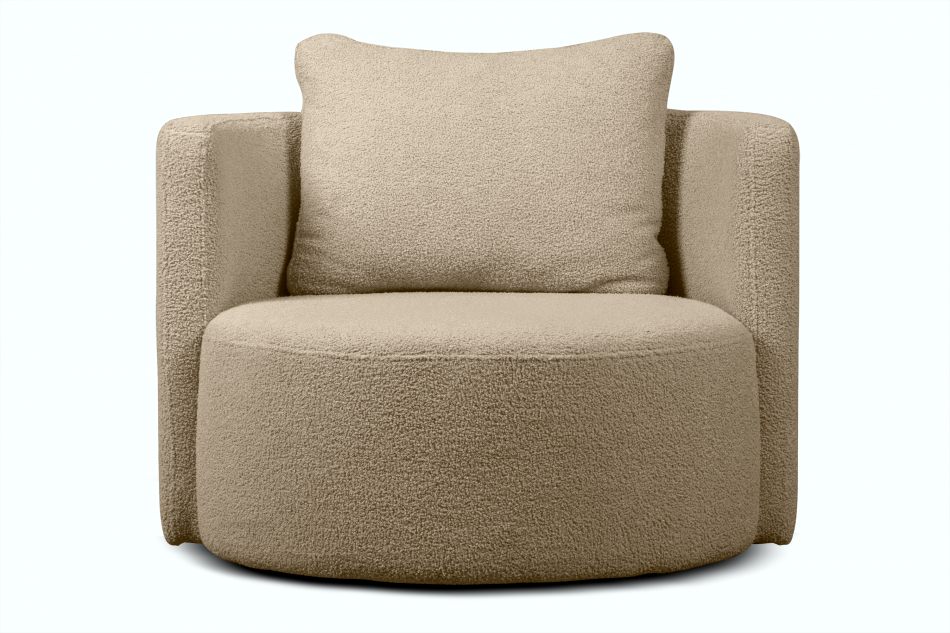 RAGGI Drehbarer Sessel aus Boucle beiger beige - Foto 9