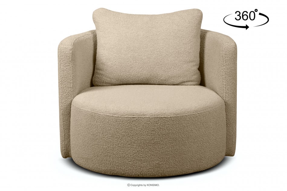 RAGGI Drehbarer Sessel aus Boucle beiger beige - Foto 0