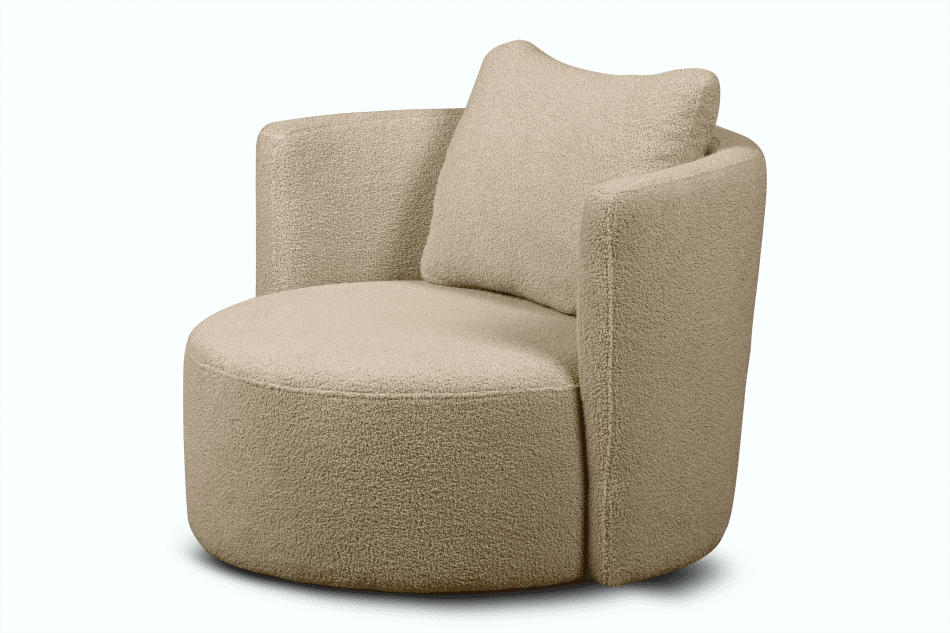 RAGGI Drehbarer Sessel aus Boucle beiger beige - Foto 8