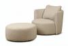 RAGGI Drehbarer Sessel aus Boucle beiger beige - Foto 5