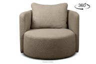 Drehbarer Sessel aus Boucle dunkelbeiger