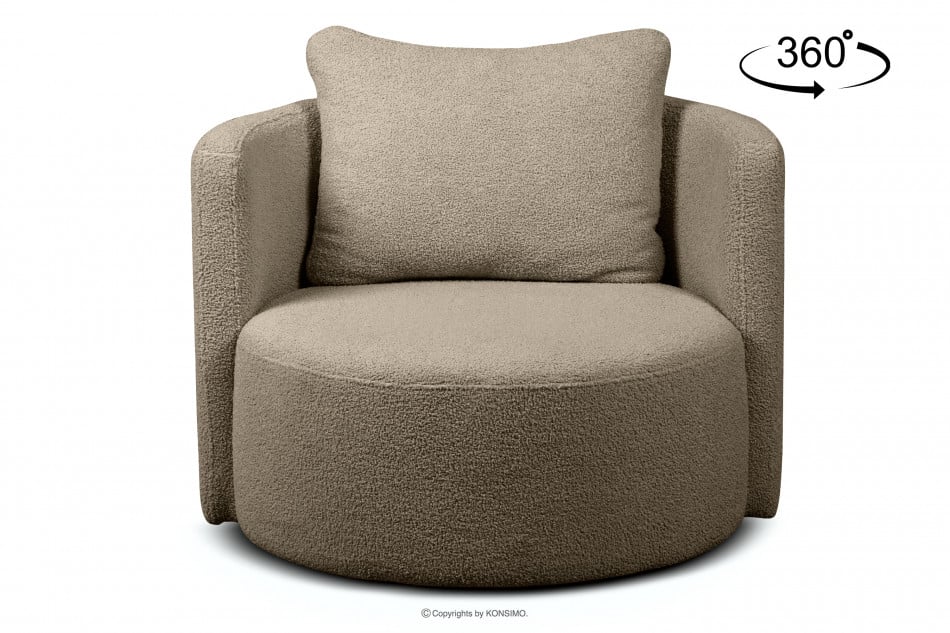 RAGGI Drehbarer Sessel aus Boucle dunkelbeiger dunkelbeige - Foto 0